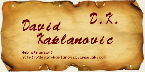 David Kaplanović vizit kartica